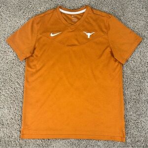 Nike DriFit Mens Large Orange On Field Texas Longhorn Shirt NCAA Swoosh Football
